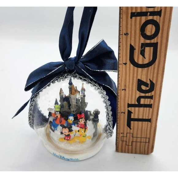 Disney World Diorama Ornament Magic Kingdom Glass Globe Mickey & Friends - Picture 7 of 8